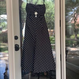 Oscar de la Renta black and white polka dot dress